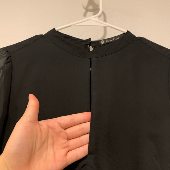 House of Harlow Black Sheer Embroidered Romper - Picture 6 of 7